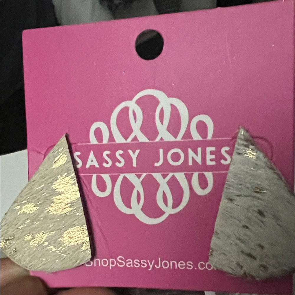 Sassy Jones Beige and Gold Statement Earrings Ellisa mohair oversized studs